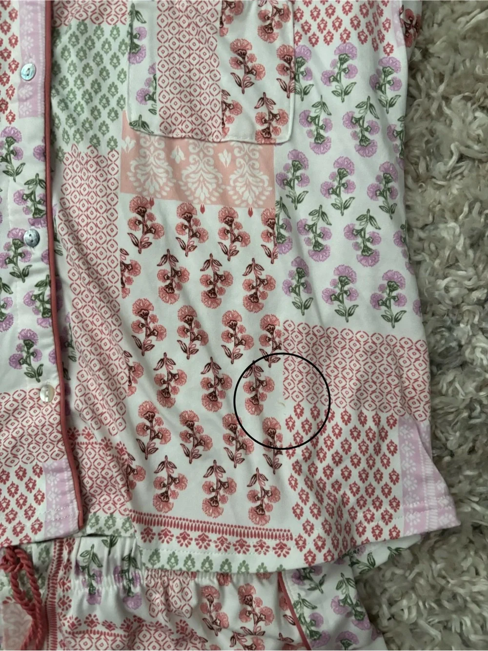 Laura Ashley Pink Patchwork Floral Short Pajama Set
